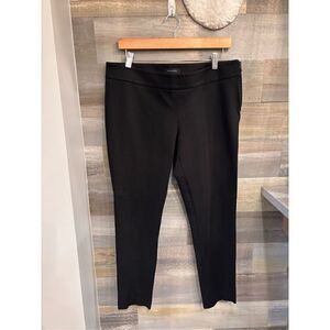 Ann Taylor 10 side zip black cigar style dress pants w/back seam NO pockets EUC